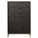 Kentfield Solid Wood Six Drawer Chest in Black Drifted Oak by Modus Furniture at Eve Furniture
