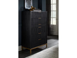 Kentfield Solid Wood Six Drawer Chest in Black Drifted Oak by Modus Furniture at Eve Furniture