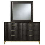 Kentifield Solid Wood Eight Drawer Dresser in Black Drifted Oak by Modus Furniture at Eve Furniture