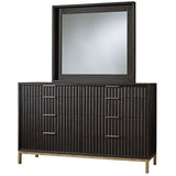 Kentifield Solid Wood Eight Drawer Dresser in Black Drifted Oak by Modus Furniture at Eve Furniture