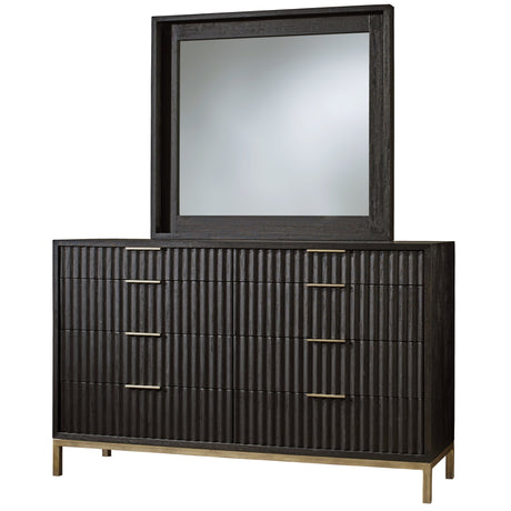 Kentifield Solid Wood Eight Drawer Dresser in Black Drifted Oak by Modus Furniture at Eve Furniture