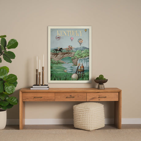 Kentucky Go USA (L) by Mercana Studio a Hand Embellished Decograph Framed Art Print by Mercana at Eve Furniture
