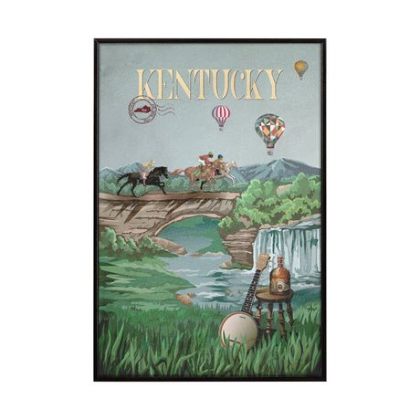 Kentucky Go USA (SM) by Mercana Studio a Hand Embellished Decograph Framed Art Print by Mercana at Eve Furniture