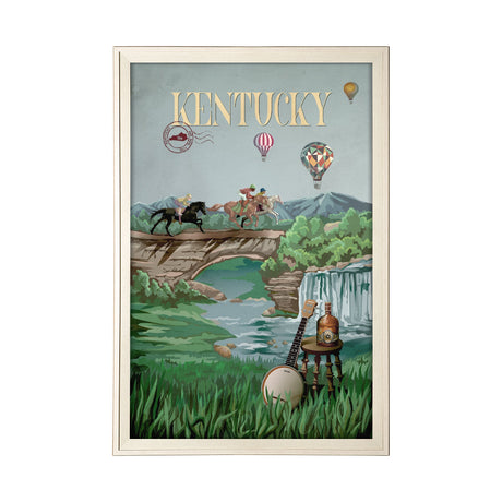 Kentucky Go USA (XL) by Mercana Studio a Hand Embellished Decograph Framed Art Print under Glass by Mercana at Eve Furniture