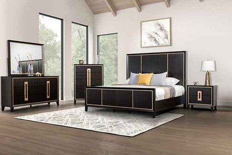 Kenyada Espresso 5-Piece Queen Bedroom Set by Furniture of America at Eve Furniture