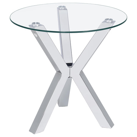 Kenzie Chrome 2-Piece Round Coffee and End Table Set by Coaster at Eve Furniture