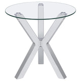 Kenzie Chrome 2-Piece Round Coffee and End Table Set by Coaster at Eve Furniture