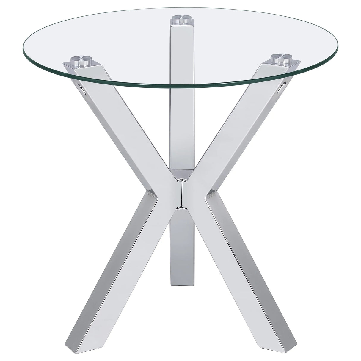 Kenzie Chrome 2-Piece Round Coffee and End Table Set by Coaster at Eve Furniture