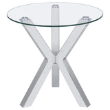 Kenzie Chrome 2-Piece Round Coffee and End Table Set by Coaster at Eve Furniture