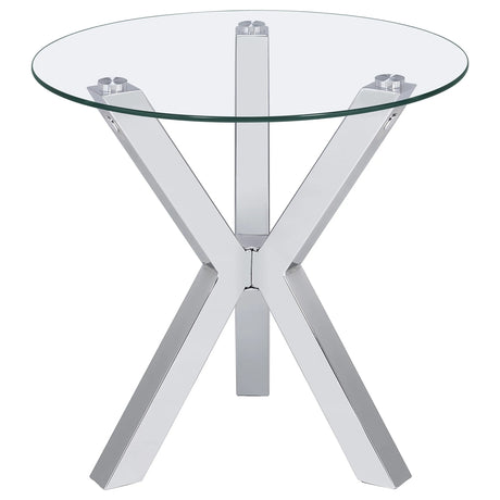 Kenzie Chrome 2-Piece Round Coffee and End Table Set by Coaster at Eve Furniture