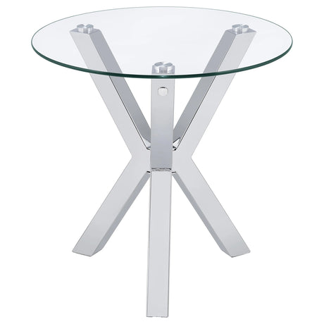 Kenzie Chrome 2-Piece Round Coffee and End Table Set by Coaster at Eve Furniture