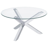 Kenzie Chrome 2-Piece Round Coffee and End Table Set by Coaster at Eve Furniture