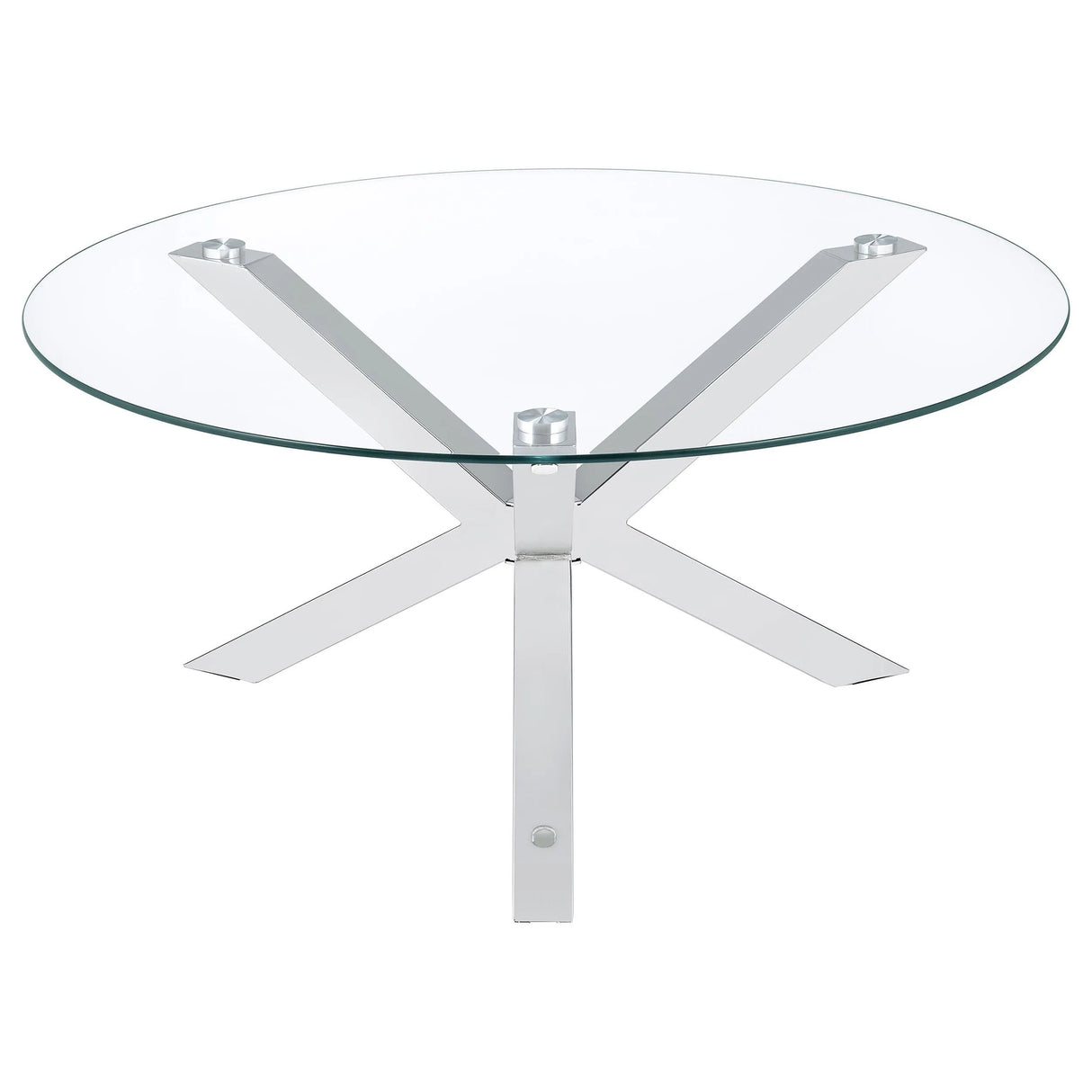 Kenzie Chrome 2-Piece Round Coffee and End Table Set by Coaster at Eve Furniture