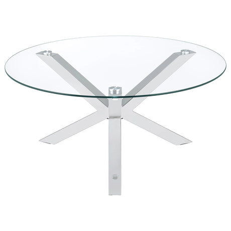 Kenzie Chrome 2-Piece Round Coffee and End Table Set by Coaster at Eve Furniture