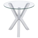 Kenzie Chrome 3-Piece Round Coffee and End Table Set by Coaster at Eve Furniture