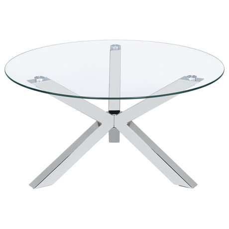 Kenzie Chrome 3-Piece Round Coffee and End Table Set by Coaster at Eve Furniture