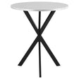 Kenzo Black Round Metal Top Bar Table Silver and Sandy by Coaster at Eve Furniture