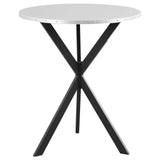 Kenzo Black Round Metal Top Bar Table Silver and Sandy by Coaster at Eve Furniture