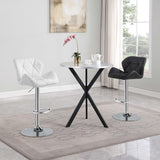 Kenzo Black Round Metal Top Bar Table Silver and Sandy by Coaster at Eve Furniture