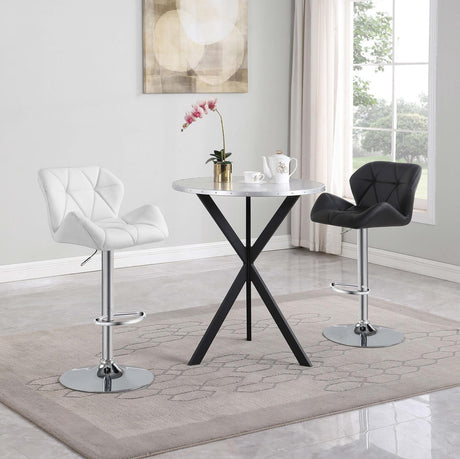 Kenzo Black Round Metal Top Bar Table Silver and Sandy by Coaster at Eve Furniture