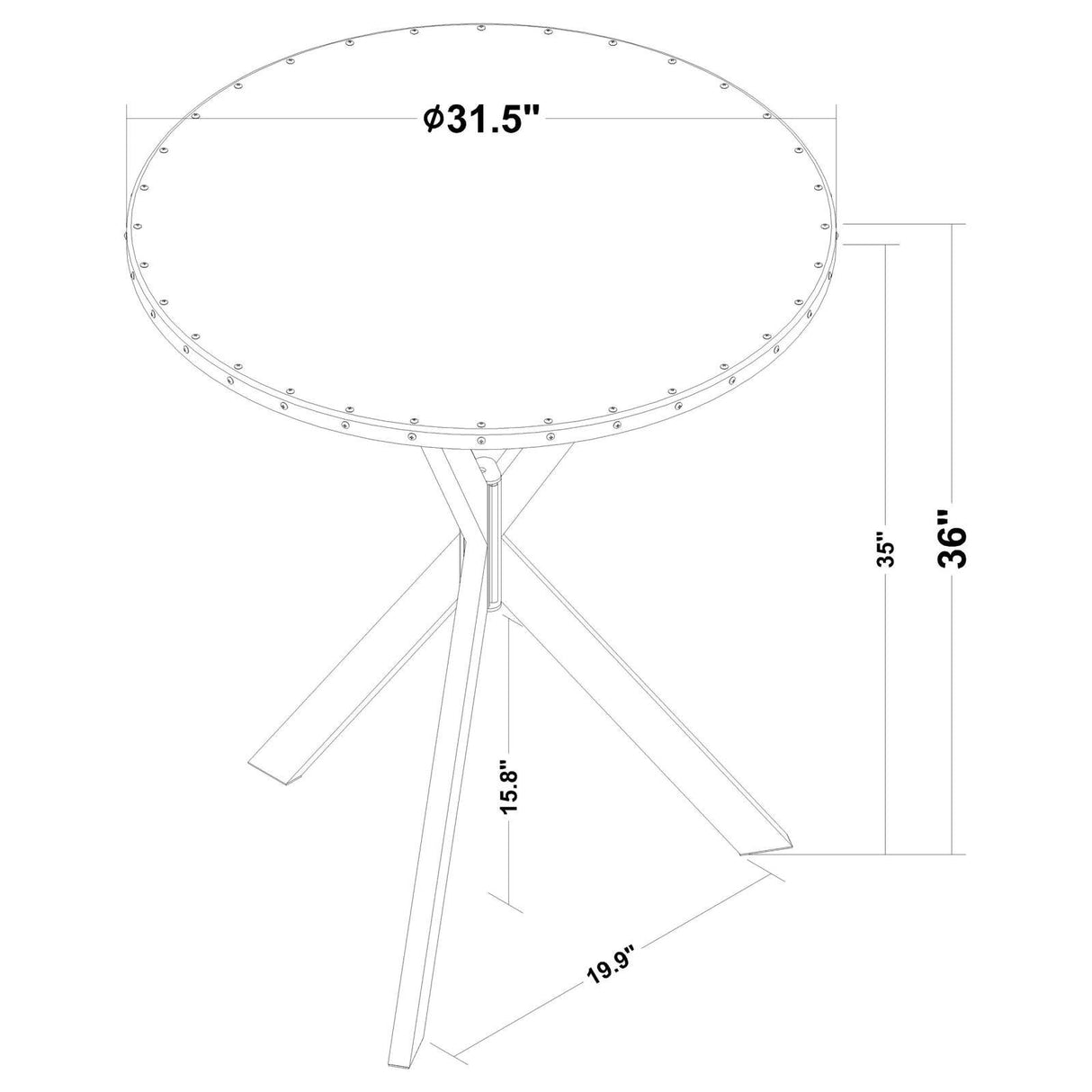 Kenzo Black Round Metal Top Bar Table Silver and Sandy by Coaster at Eve Furniture