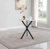 Kenzo Black Round Metal Top Bar Table Silver and Sandy by Coaster at Eve Furniture