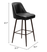 Keppel Black & Bronze Swivel Barstool by Zuomod at Eve Furniture