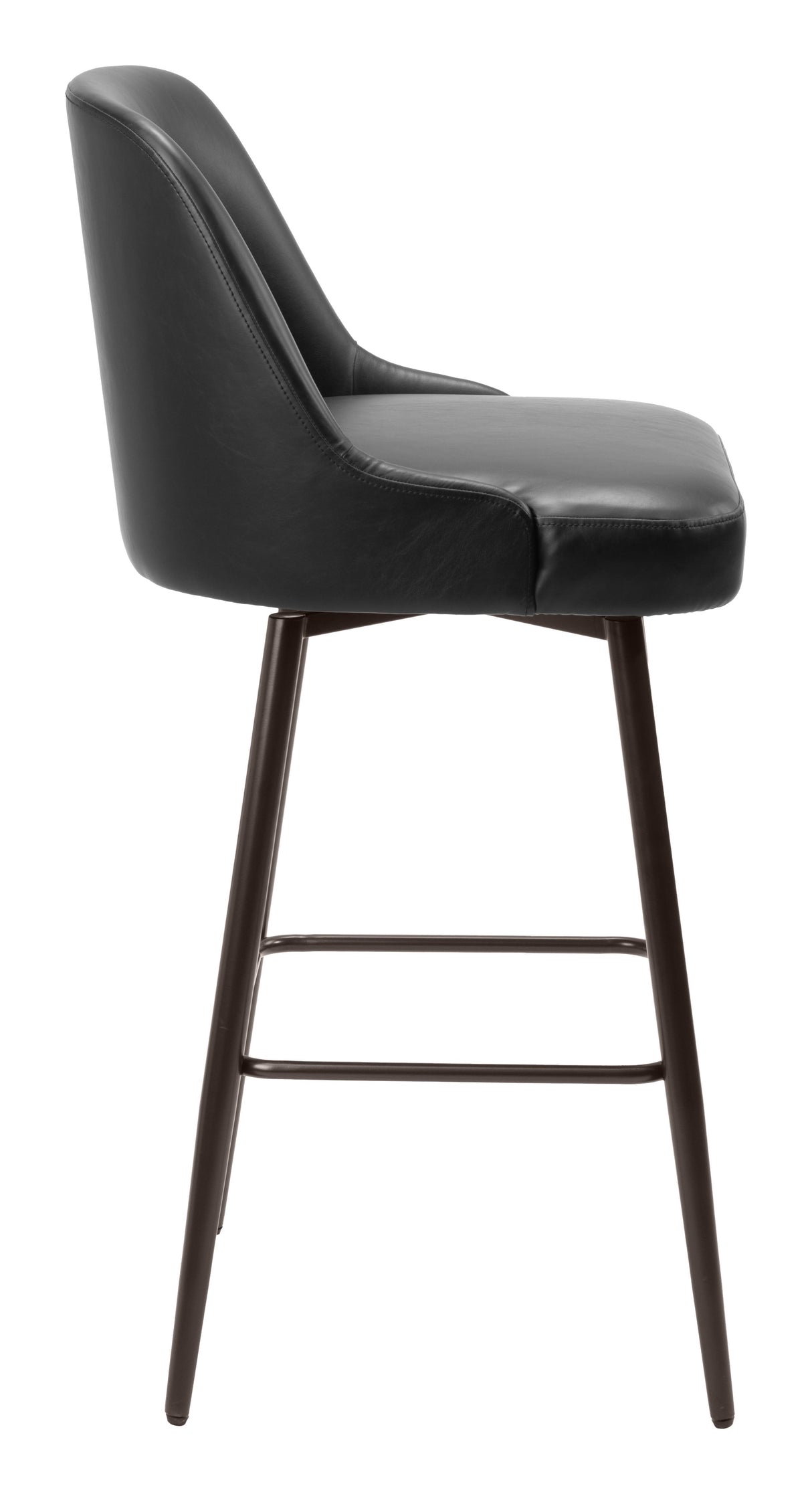 Keppel Black & Bronze Swivel Barstool by Zuomod at Eve Furniture
