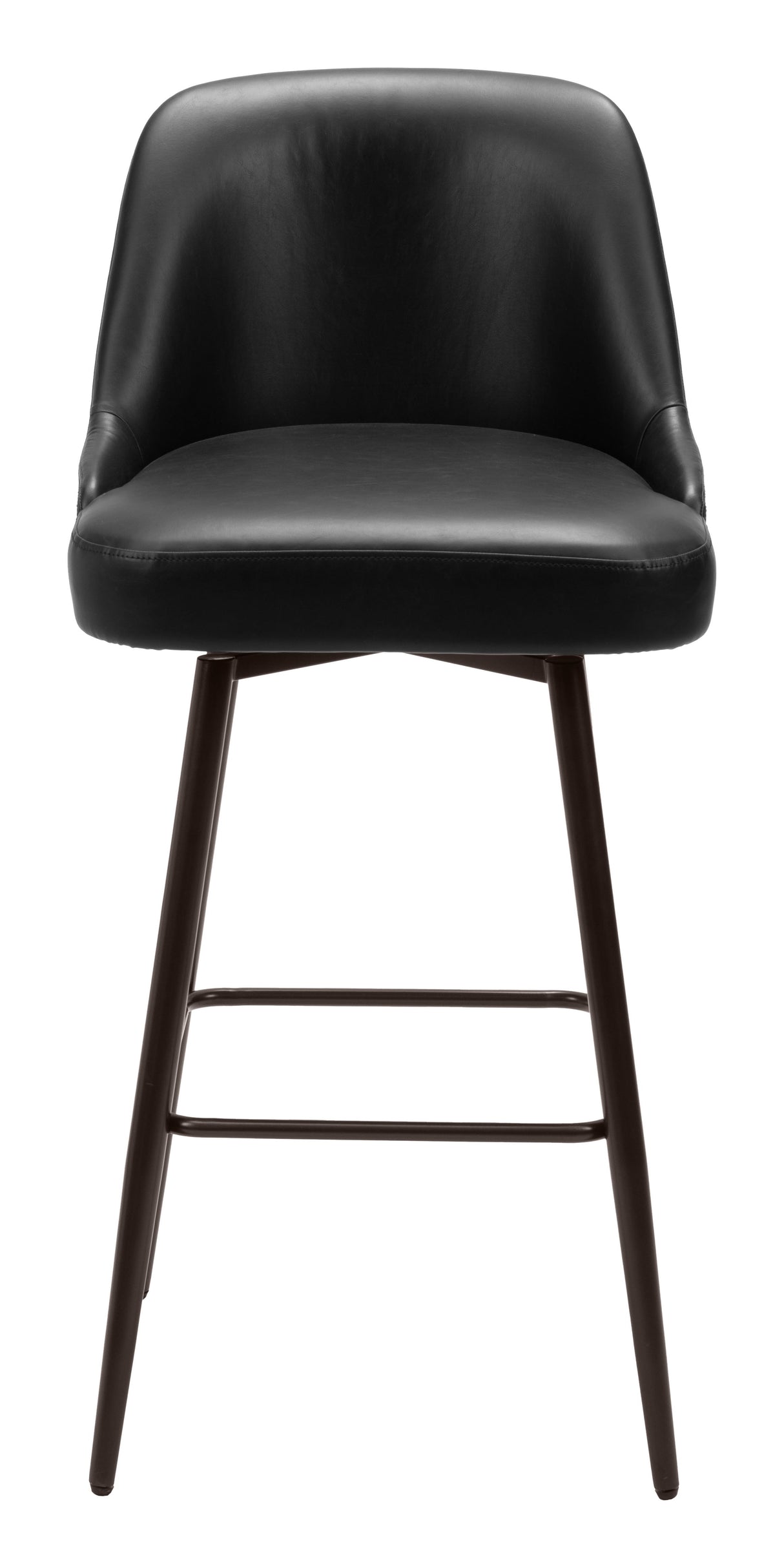 Keppel Black & Bronze Swivel Barstool by Zuomod at Eve Furniture