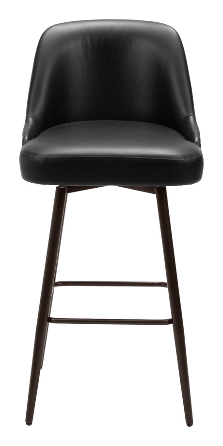 Keppel Black & Bronze Swivel Barstool by Zuomod at Eve Furniture