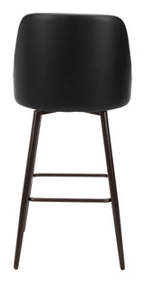 Keppel Black & Bronze Swivel Barstool by Zuomod at Eve Furniture