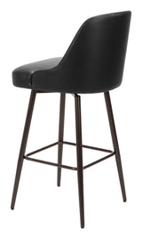 Keppel Black & Bronze Swivel Barstool by Zuomod at Eve Furniture