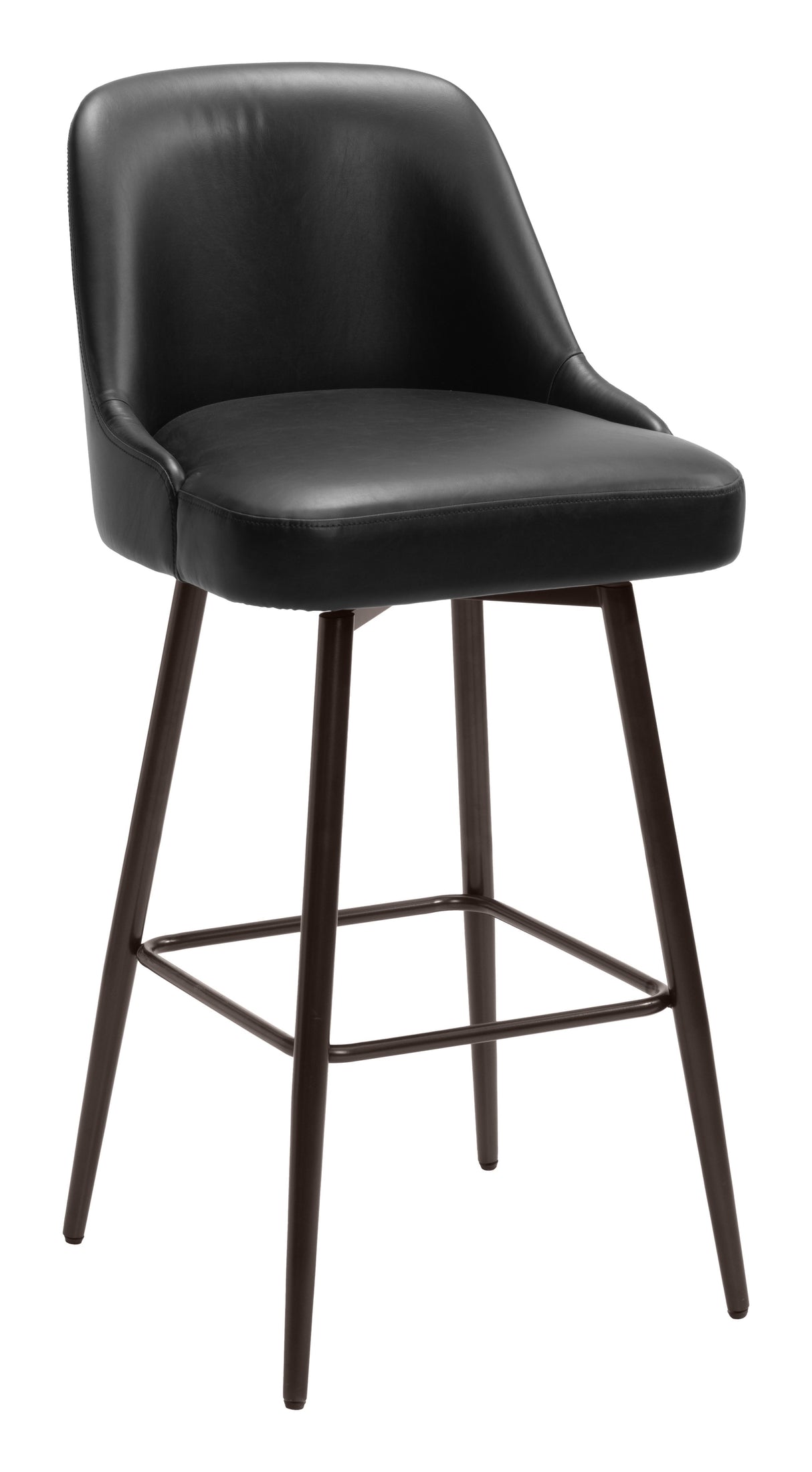 Keppel Black & Bronze Swivel Barstool by Zuomod at Eve Furniture
