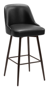 Keppel Black & Bronze Swivel Barstool by Zuomod at Eve Furniture