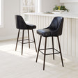 Keppel Black & Bronze Swivel Barstool by Zuomod at Eve Furniture