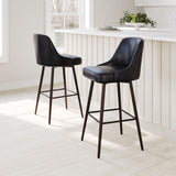 Keppel Black & Bronze Swivel Barstool by Zuomod at Eve Furniture