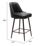 Keppel Black & Bronze Swivel Counter Stool by Zuomod at Eve Furniture