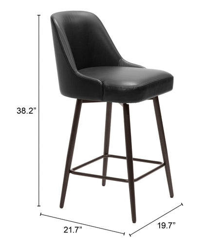 Keppel Black & Bronze Swivel Counter Stool by Zuomod at Eve Furniture
