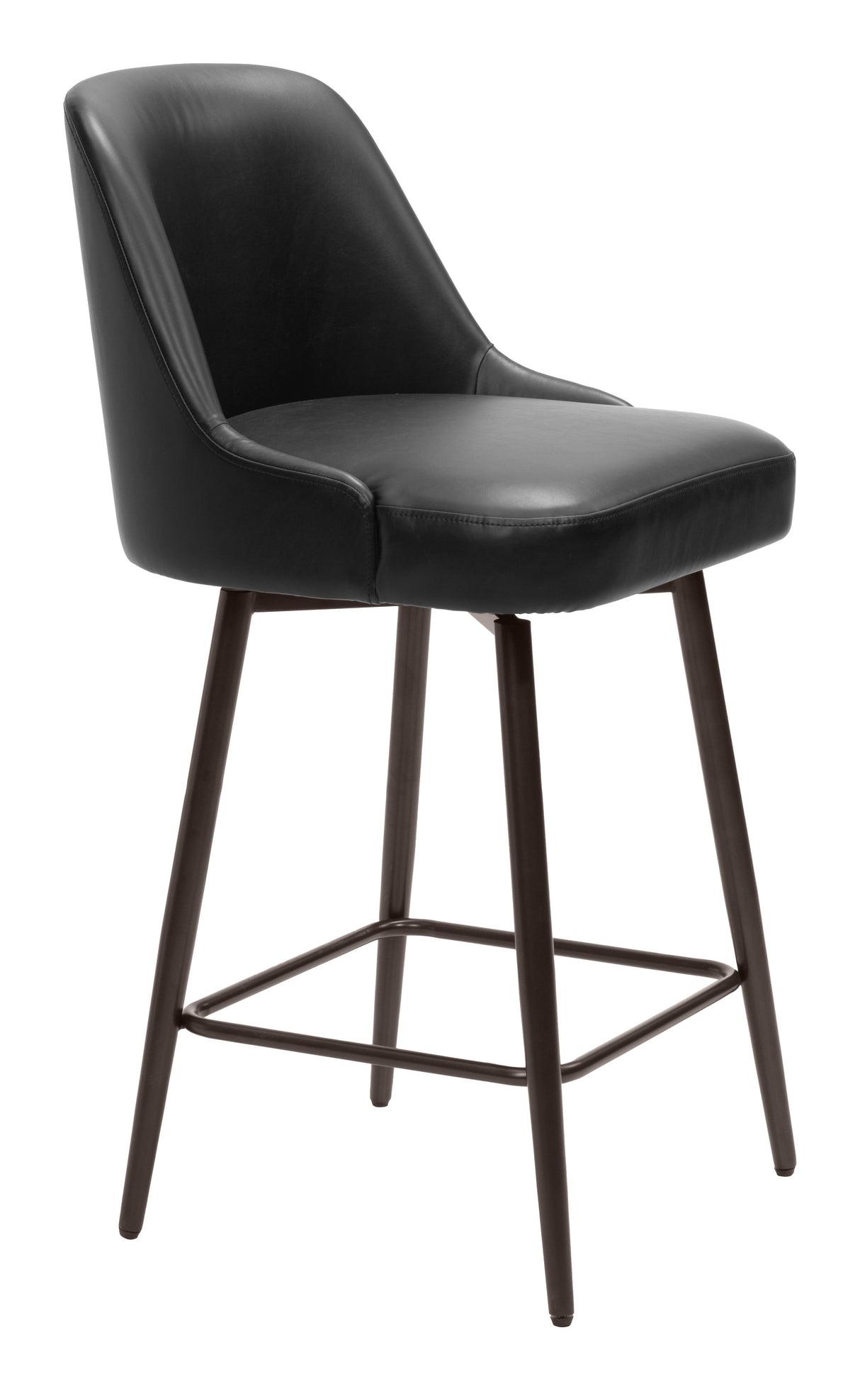 Keppel Black & Bronze Swivel Counter Stool by Zuomod at Eve Furniture