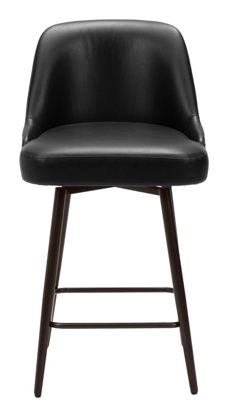 Keppel Black & Bronze Swivel Counter Stool by Zuomod at Eve Furniture