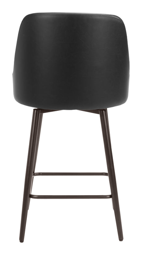 Keppel Black & Bronze Swivel Counter Stool by Zuomod at Eve Furniture