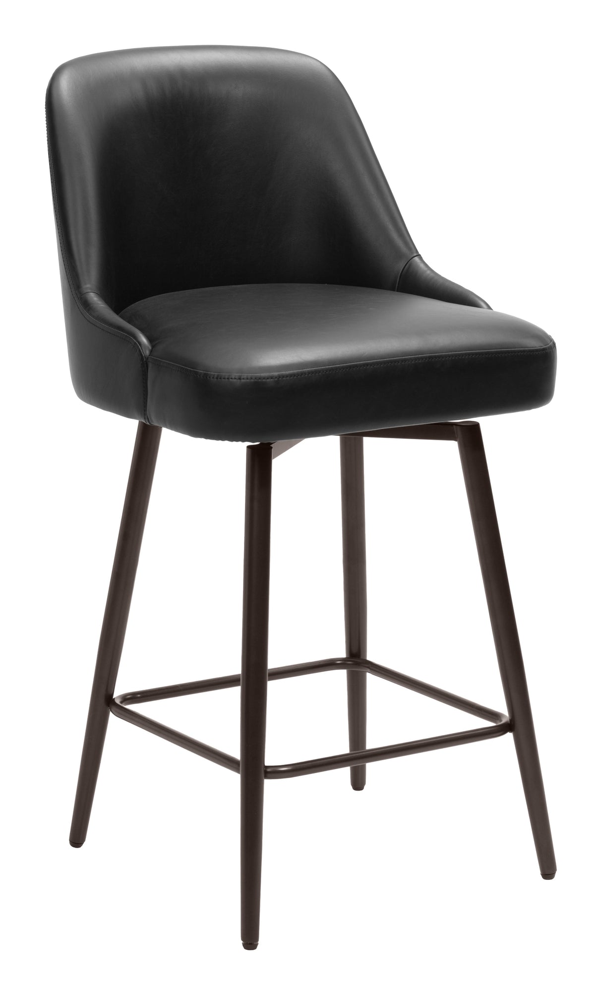 Keppel Black & Bronze Swivel Counter Stool by Zuomod at Eve Furniture