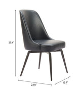 Keppel Black Swivel Dining Chair (Set of 2) by Zuomod at Eve Furniture