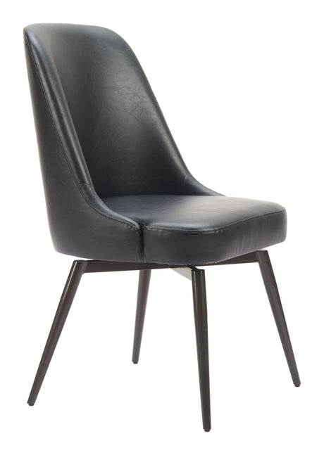 Keppel Black Swivel Dining Chair (Set of 2) by Zuomod at Eve Furniture