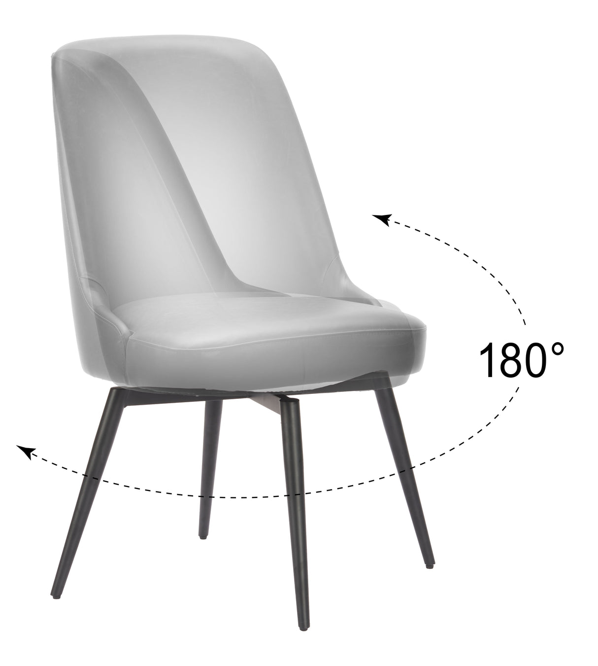 Keppel Black Swivel Dining Chair (Set of 2) by Zuomod at Eve Furniture