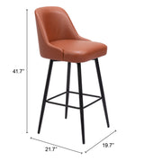 Keppel Brown Swivel Barstool by Zuomod at Eve Furniture