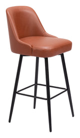 Keppel Brown Swivel Barstool by Zuomod at Eve Furniture
