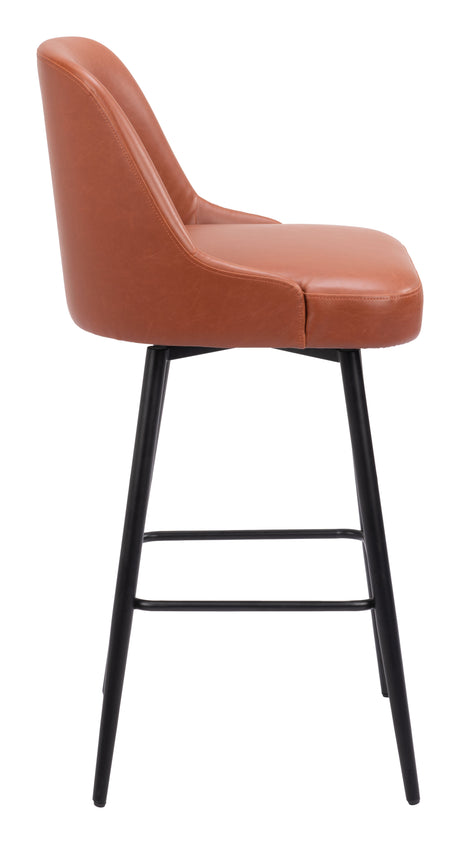 Keppel Brown Swivel Barstool by Zuomod at Eve Furniture