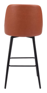 Keppel Brown Swivel Barstool by Zuomod at Eve Furniture
