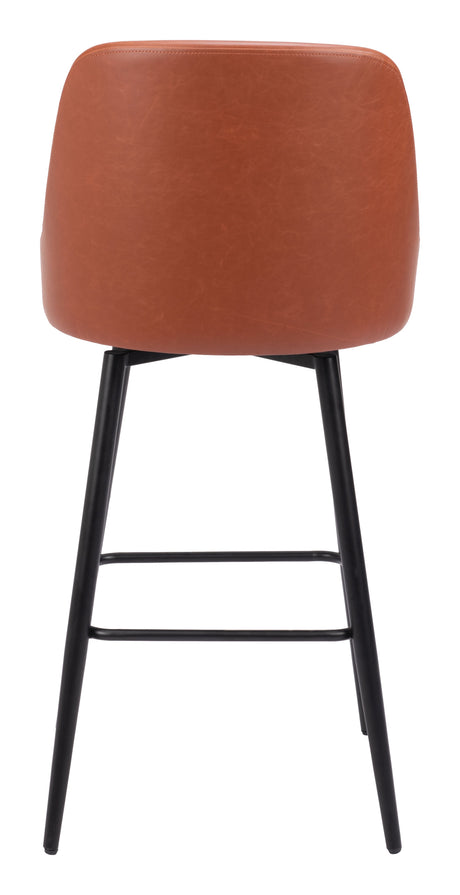 Keppel Brown Swivel Barstool by Zuomod at Eve Furniture
